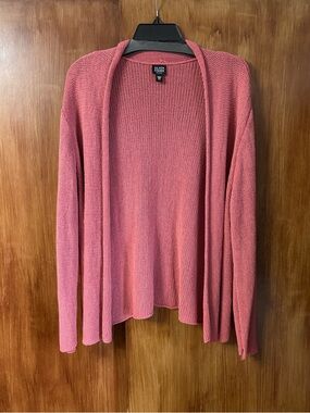 Eileen Fisher Silk Dusty Rose Pink Open-Front Knit Cardigan | Women’s Plus 2X